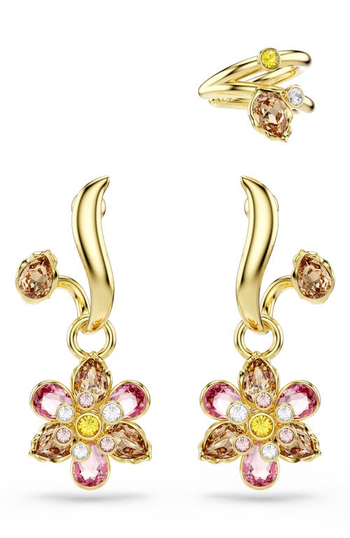 Swarovski Idyllia Gold-tone Plated Set Of Three Earrings In Gold