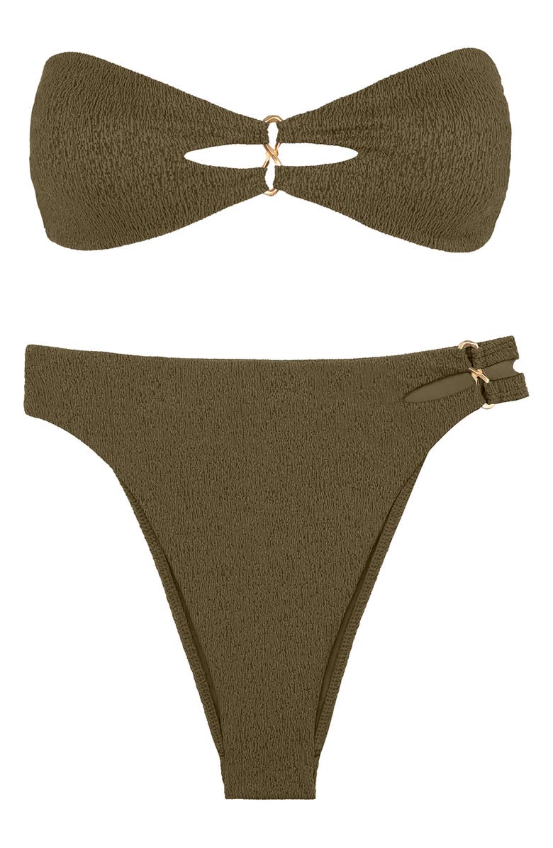 ViX Paula Hermanny Solaro High Waist Bikini Bottoms, Alternate, color, Green