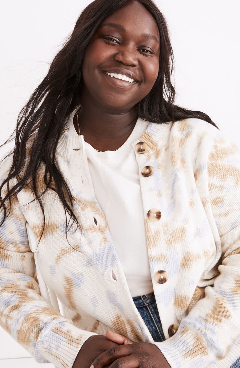 Madewell Tie Dye Broadway Cardigan Sweater, Alternate, color, 