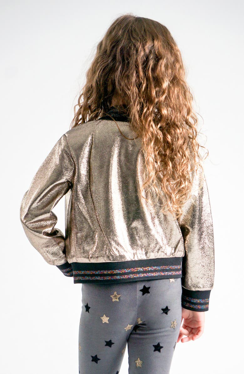 Truly Me Metallic Bomber Jacket, Alternate, color, 