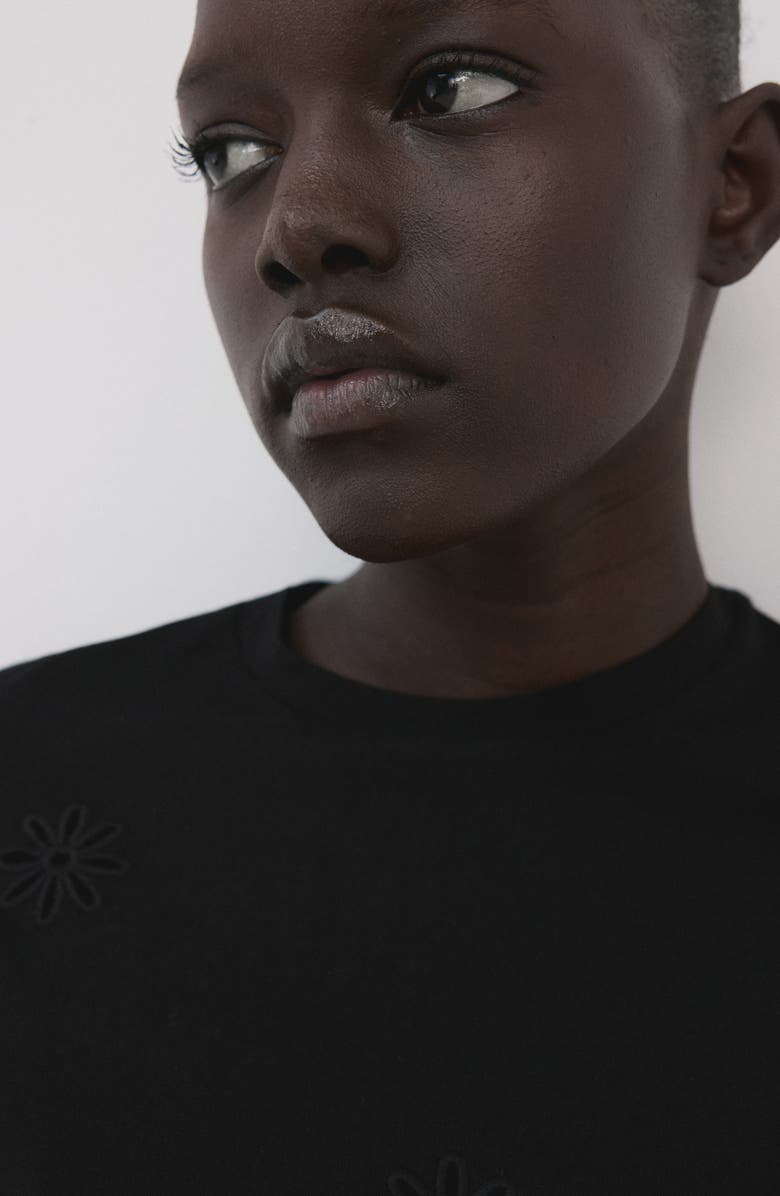 MANGO Floral Embroidered Cotton Tee, Alternate, color, 