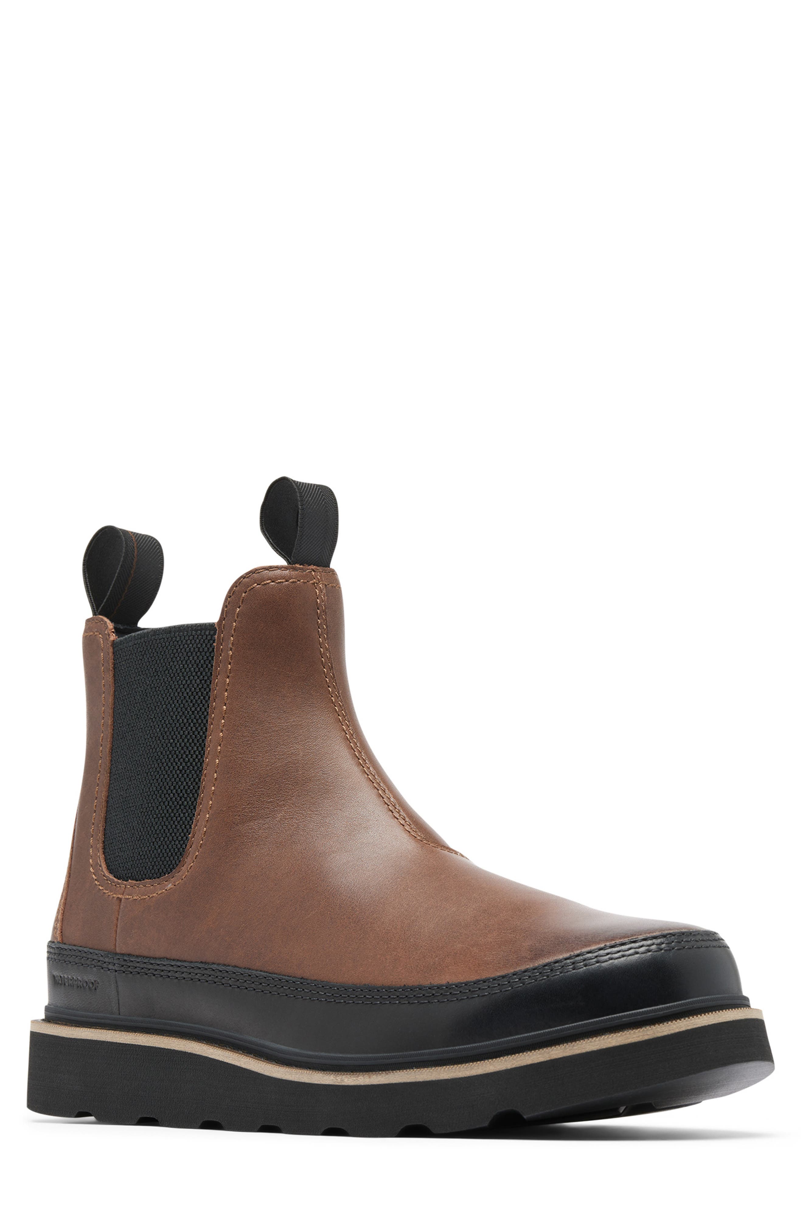 SOREL Slabtown 62 Waterproof Chelsea Boot, Main, color, Tobacco/ Black