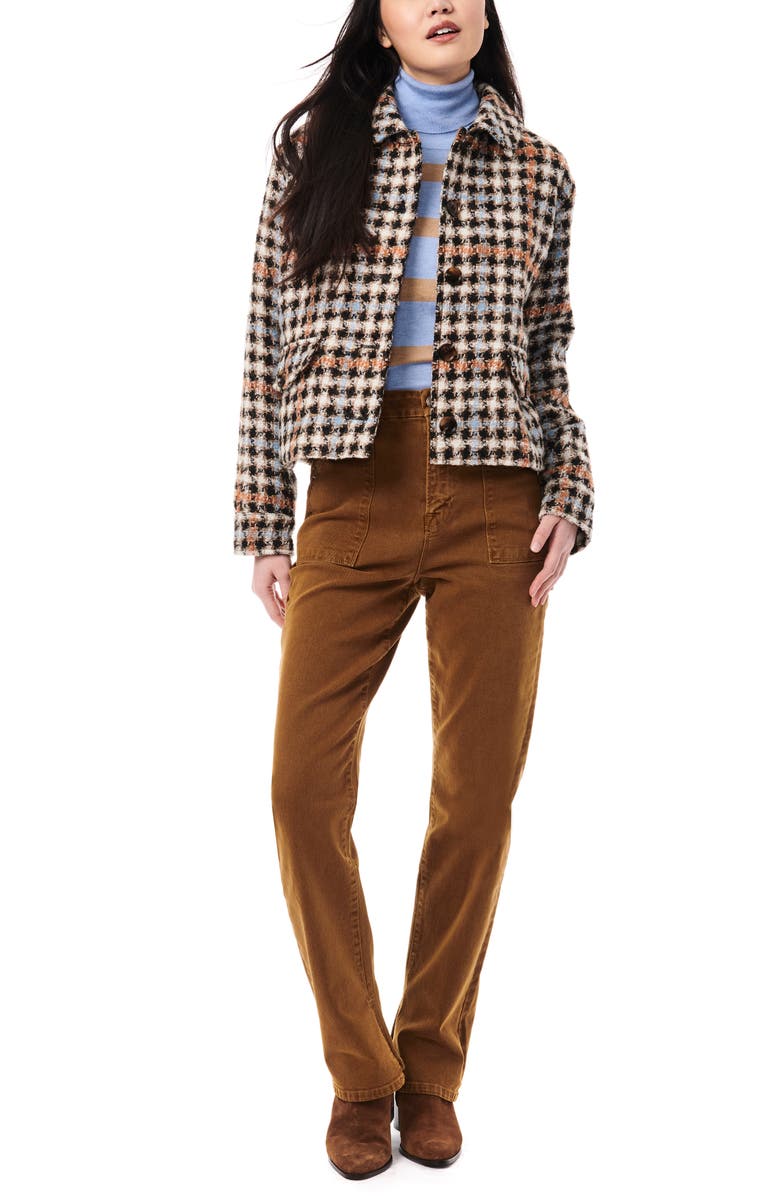 Bernardo Houndstooth Tweed Trucker Jacket, Alternate, color,