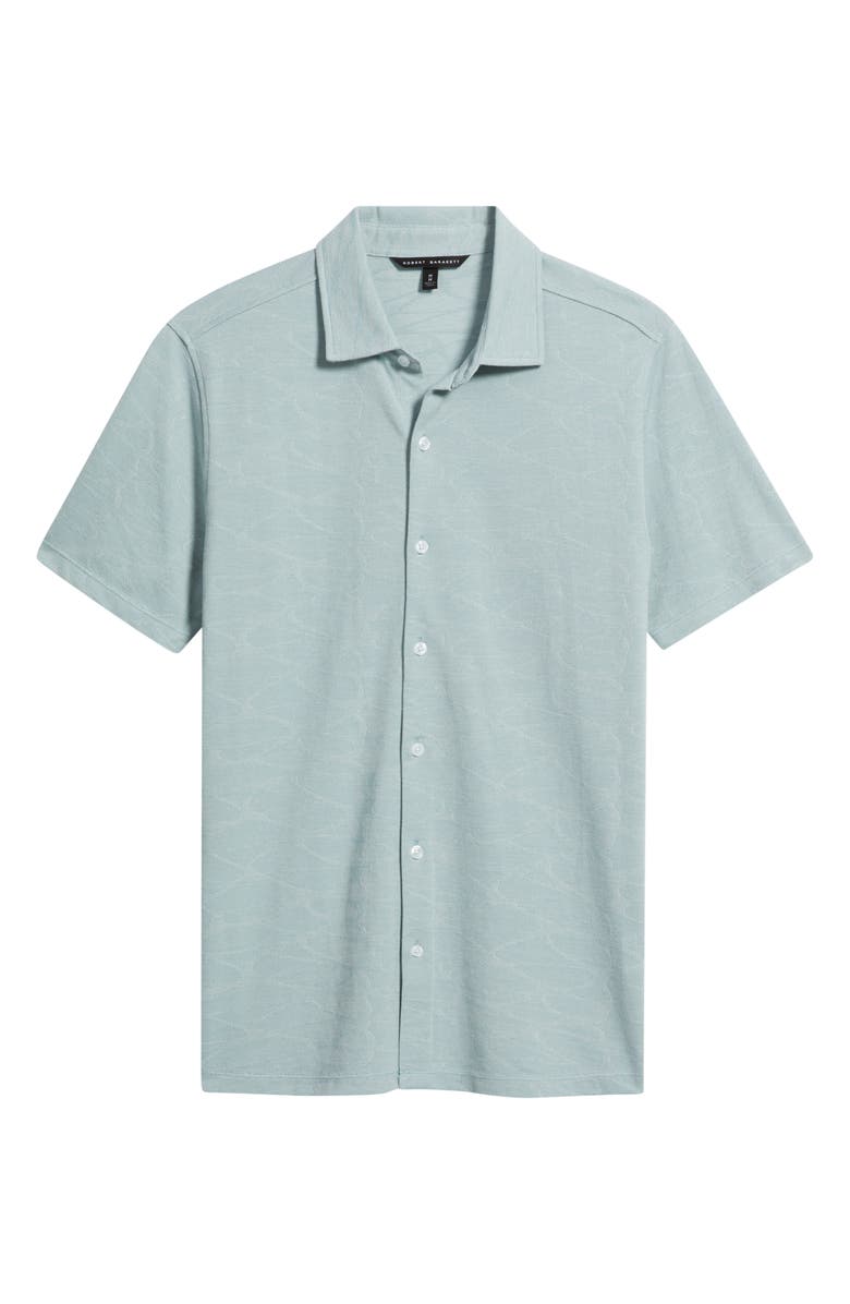 Robert Barakett Graham Short Sleeve Sleeve Knit Button-Up Shirt, Alternate, color, Soft Teal
