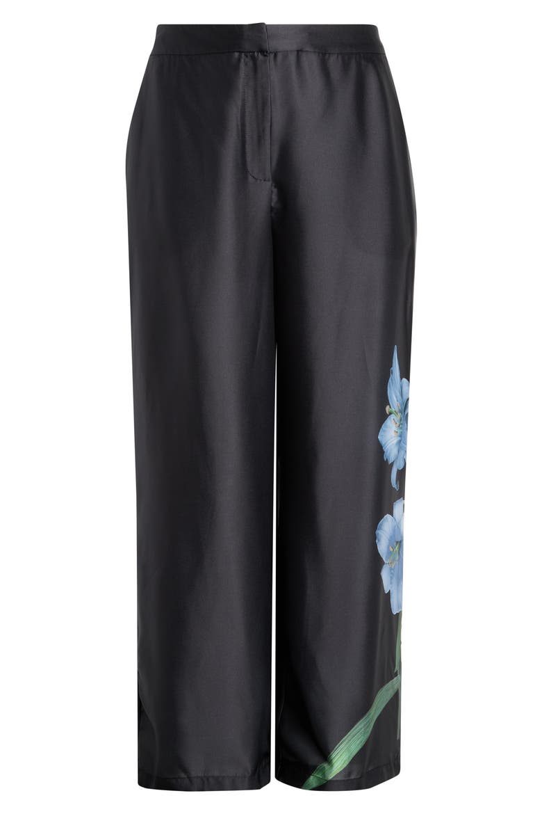 Floral Wide Leg Pull-On Pants, Alternate, color, SKY