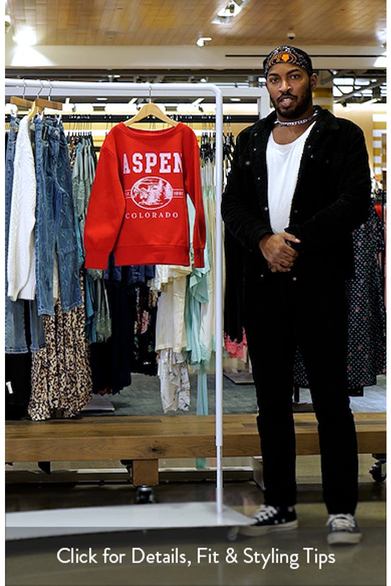 Off Shoulder Graphic Sweatshirt video