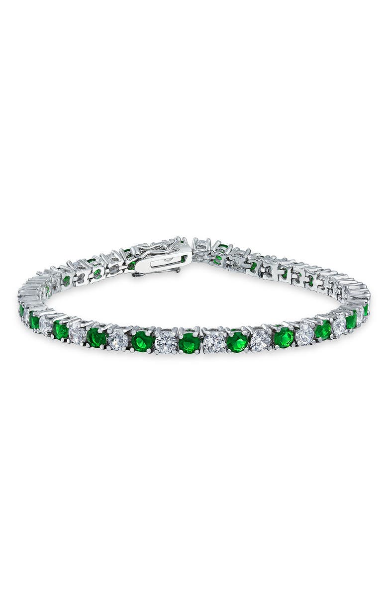 BLING JEWELRY Sterling Silver CZ Tennis Bracelet, Main, color, 