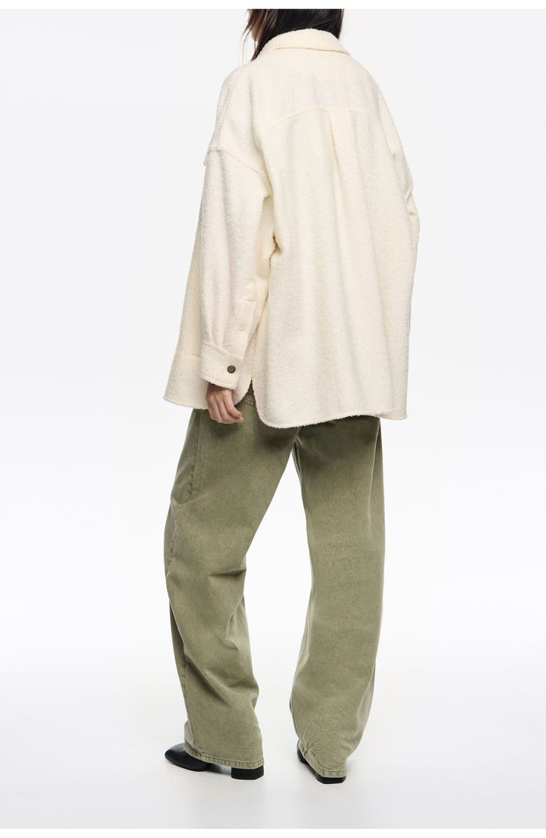 Bimba y Lola Oversize Off- Wool Overshirt, Alternate, color, Off White