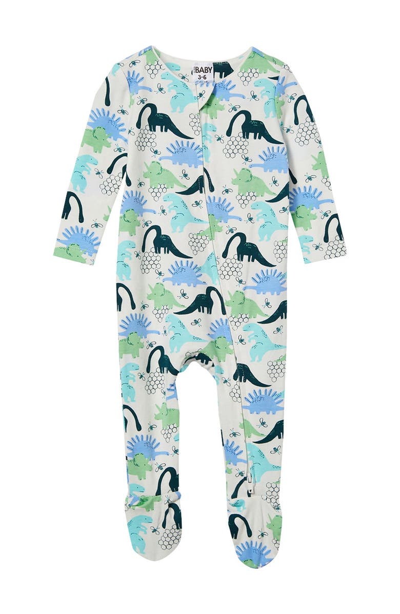 Cotton On Snug Long Sleeve Zip Footie Bodysuit, Main, color, 