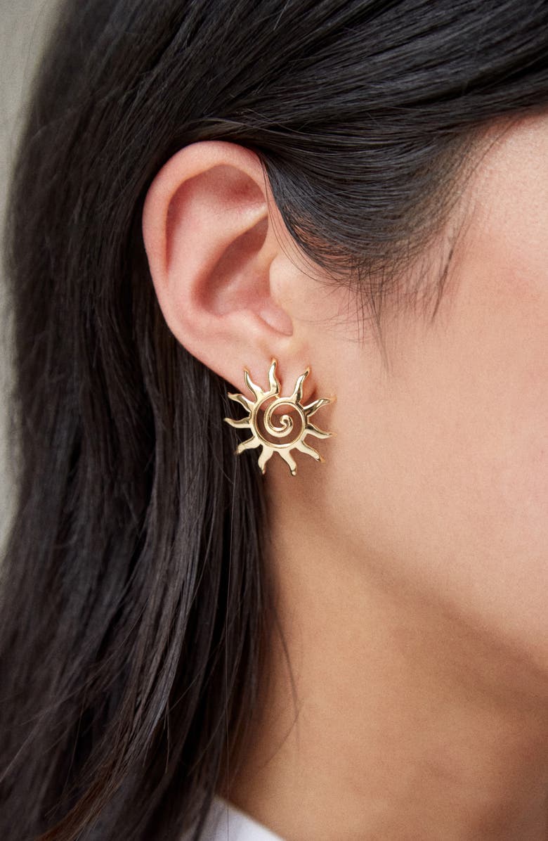 BaubleBar Solana Stud Earrings, Alternate, color, Gold