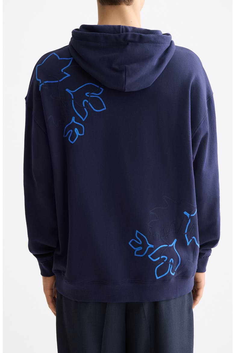 Soutache Embellished Hoodie, Alternate, color, PEACOAT
