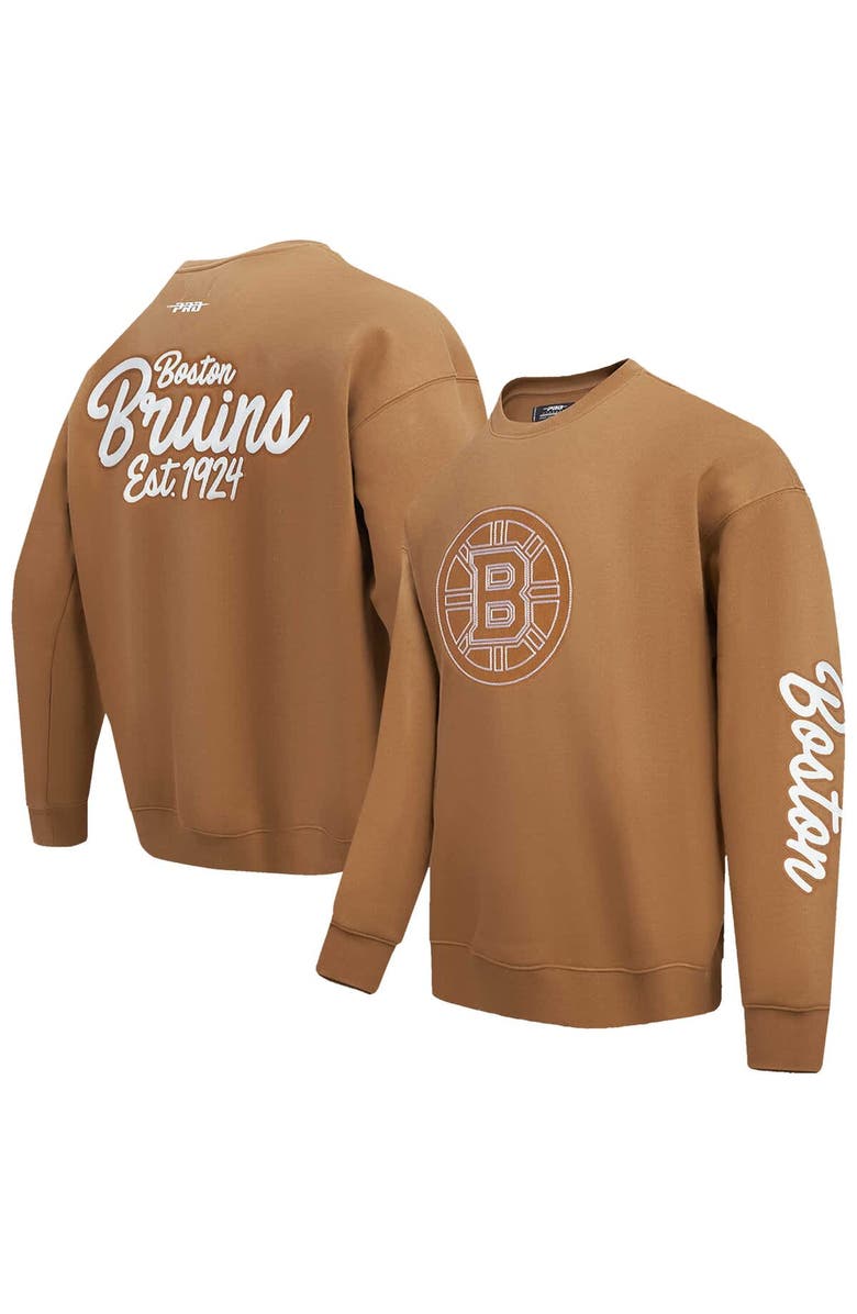 PRO STANDARD Men's Pro Standard Brown Boston Bruins Paint the City Pullover Sweatshirt, Main, color, Brown