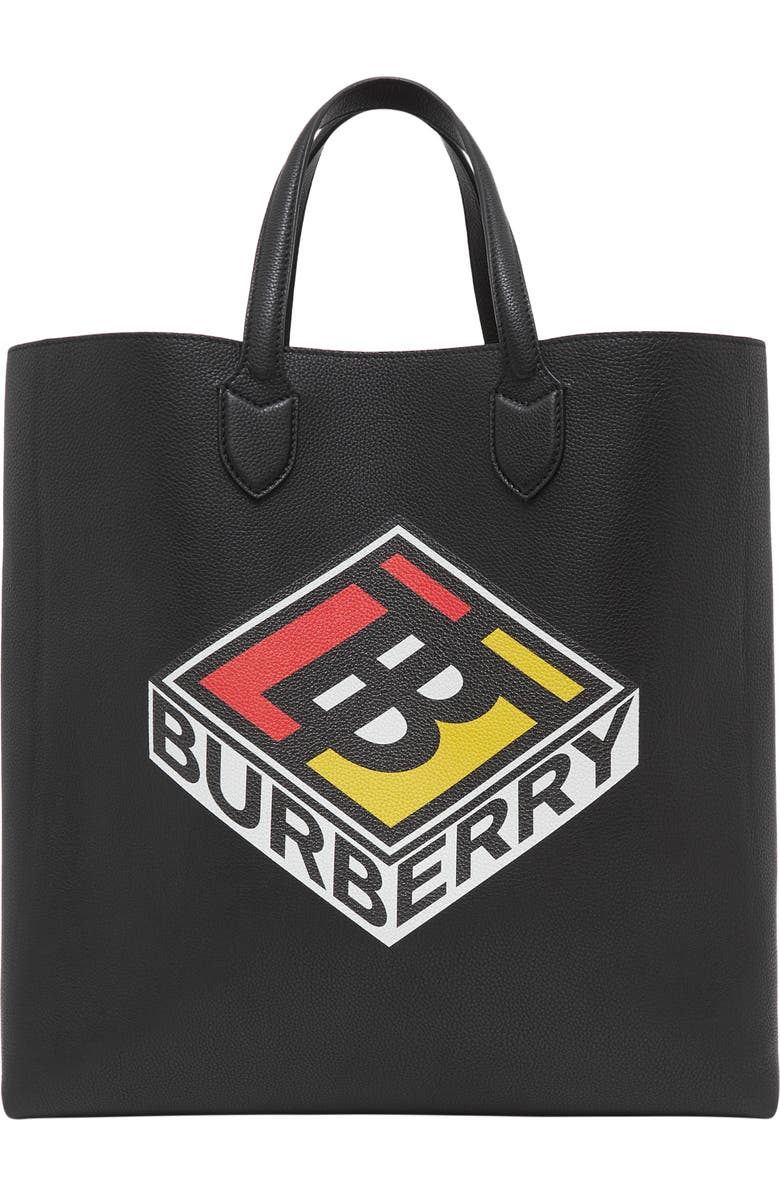 Burberry Large Kane Logo Graphic Leather Tote, Main, color,