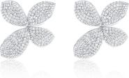 SUZY LEVIAN Pavé Cubic Zirconia Flower Stud Earrings