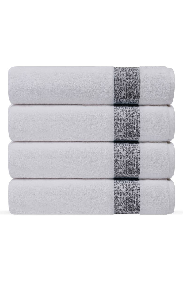 DePera Pera Set of 4 Turkish Cotton Hand Towels, Main, color, Anthracite