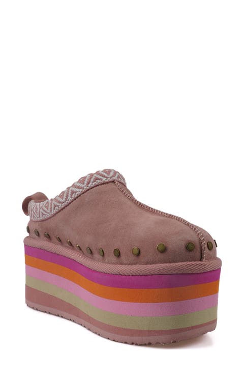 Brianne Faux Fur Platform Clog (Women)