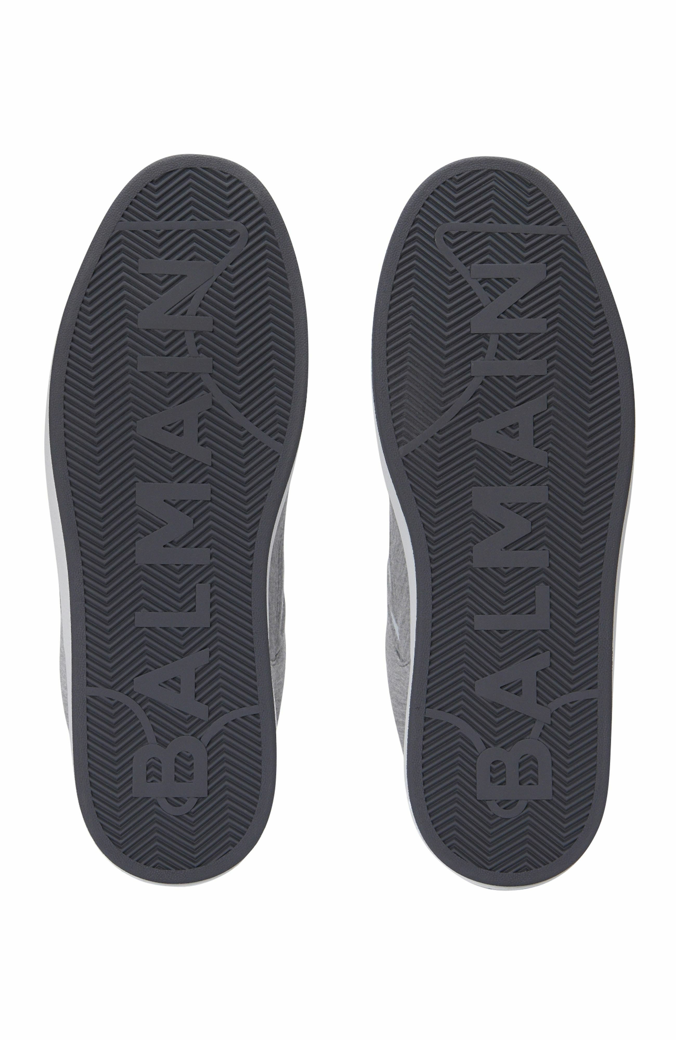 Balmain B-Court Skate Trainers In Fleece And Calfskin, Alternate, color, 