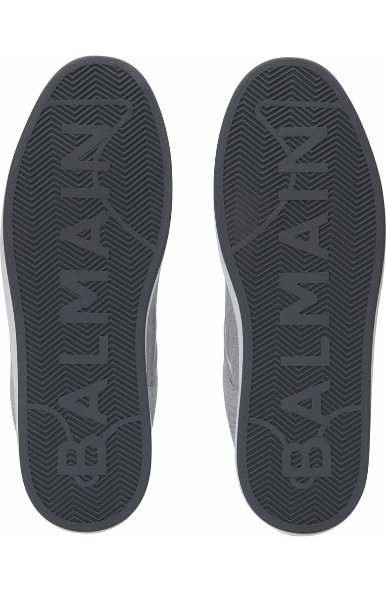 Balmain B-Court Skate Trainers In Fleece And Calfskin, Alternate, color,