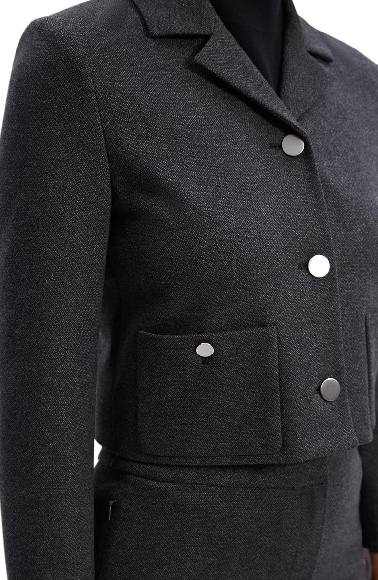 Theory Boxy Crop Jacket, Alternate, color, Charcoal Melange