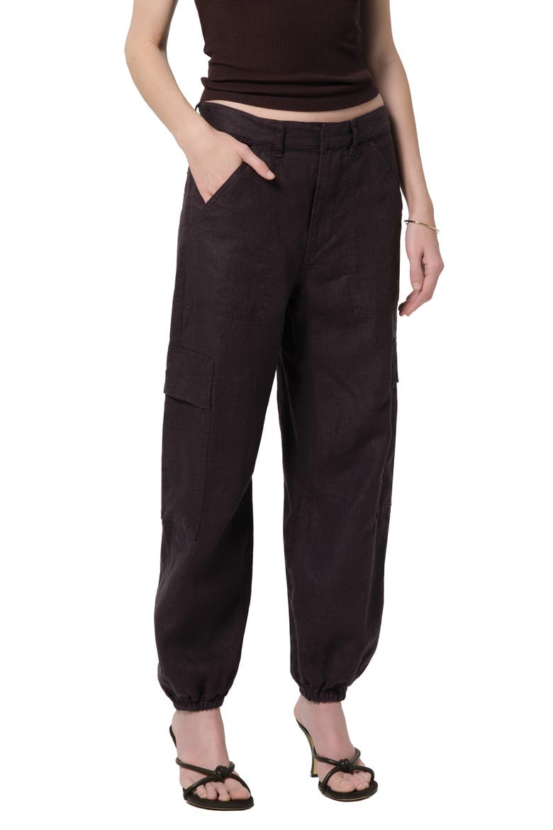 Ciela Linen Utility Joggers, Alternate, color, CHARCOAL DARK GREY