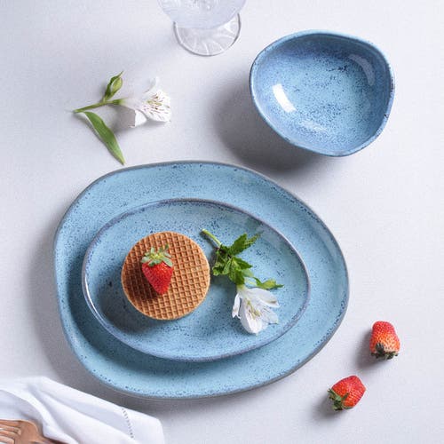 Porto Brasil Oval Dinner Plate Set Of 6 In Blue
