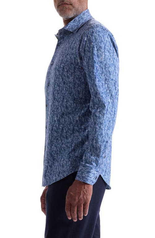 Bugatchi Jimmy Ooohcotton® Abstract Print Button-up Shirt In Blue