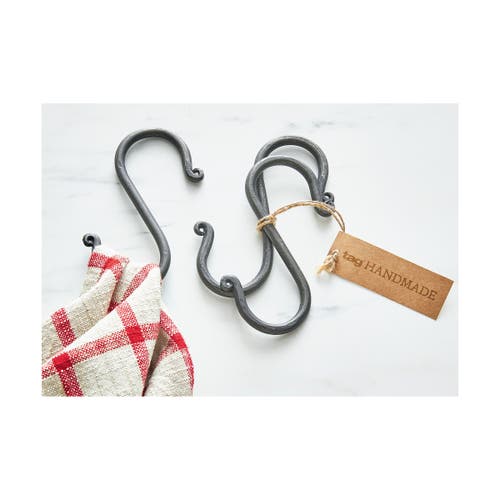 Tag Hand Forged S Hook Set Of 2 Black Iron Kitchen Decor In Black