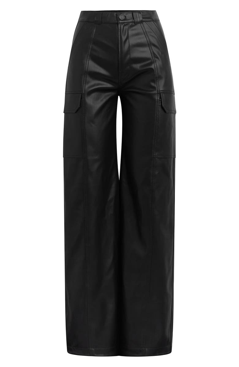 Hudson Jeans High Waist Wide Leg Cargo Pants, Alternate, color, Black