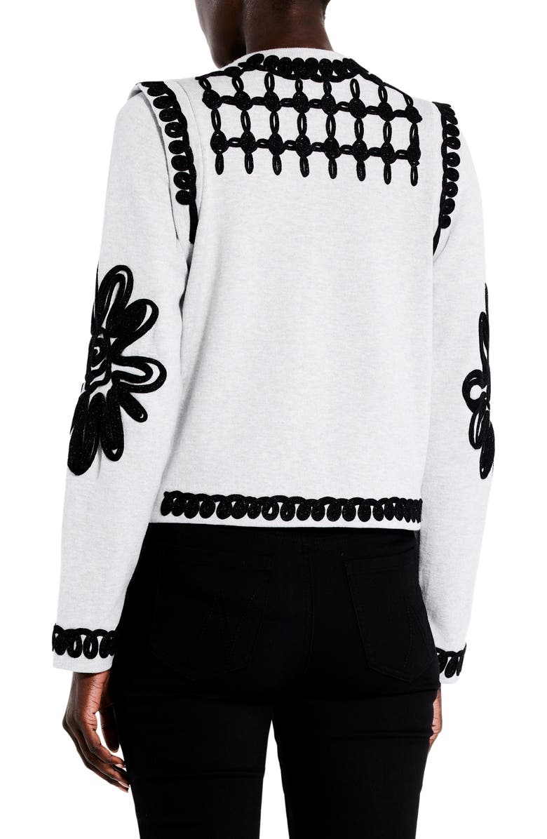 NIC+ZOE Romantic Soutache Knit Jacket, Alternate, color, 