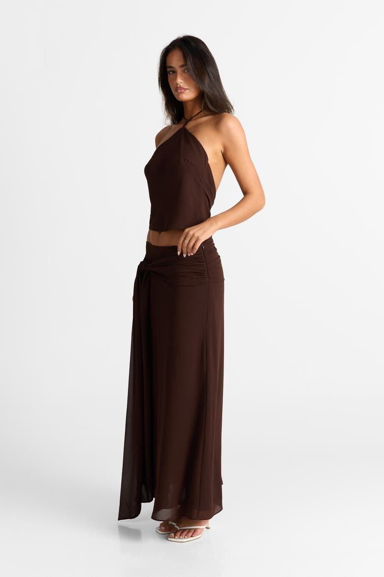 Nova Maxi Skirt, Alternate, color, Chocolate