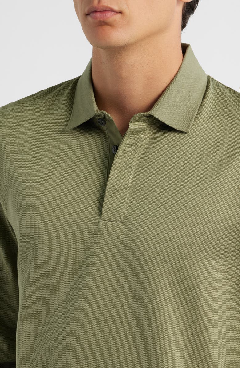 BOSS Pado Long Sleeve Cotton Polo, Alternate, color, Medium Green