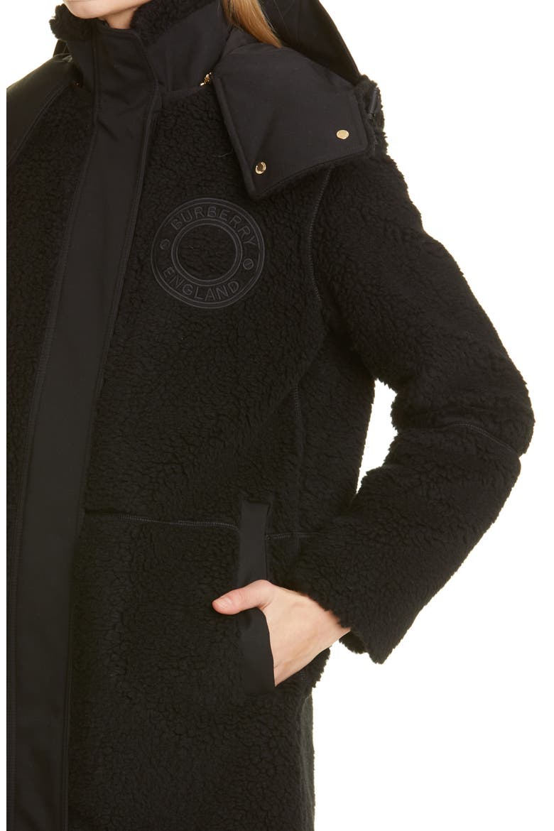 Women's Bolney Bushley Hooded Wool Blend Coat, Alternate, color, BLACK