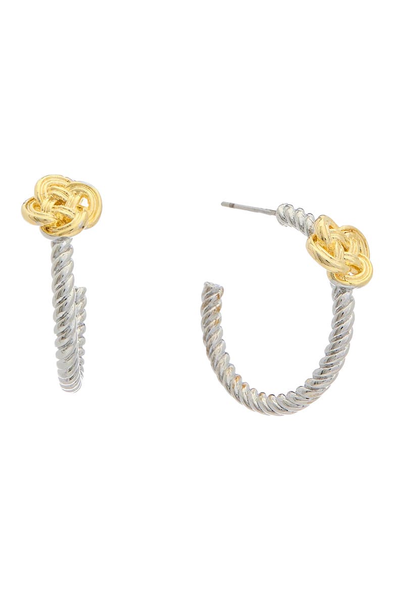 Two-Tone Textured Hoop Earrings, Main, color, TWO TONE