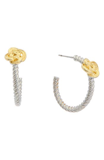 Juvell Two-tone Textured Hoop Earrings In Multi