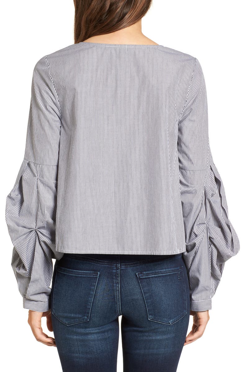 BP. Balloon Sleeve Poplin Blouse, Alternate, color, 