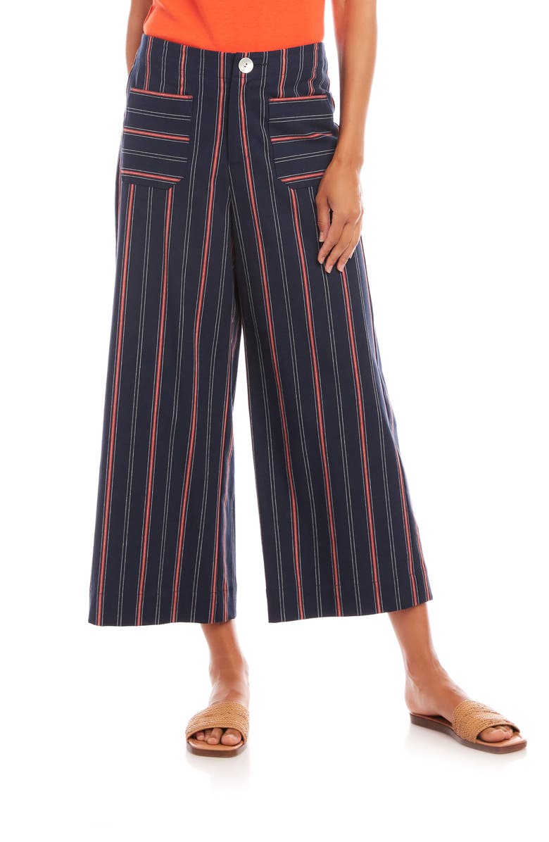 Karen Kane Stripe Crop Wide Leg Pants, Main, color, 