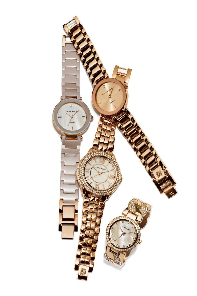 Mirror Bezel Bracelet Watch, 32mm, Alternate, color, GOLD