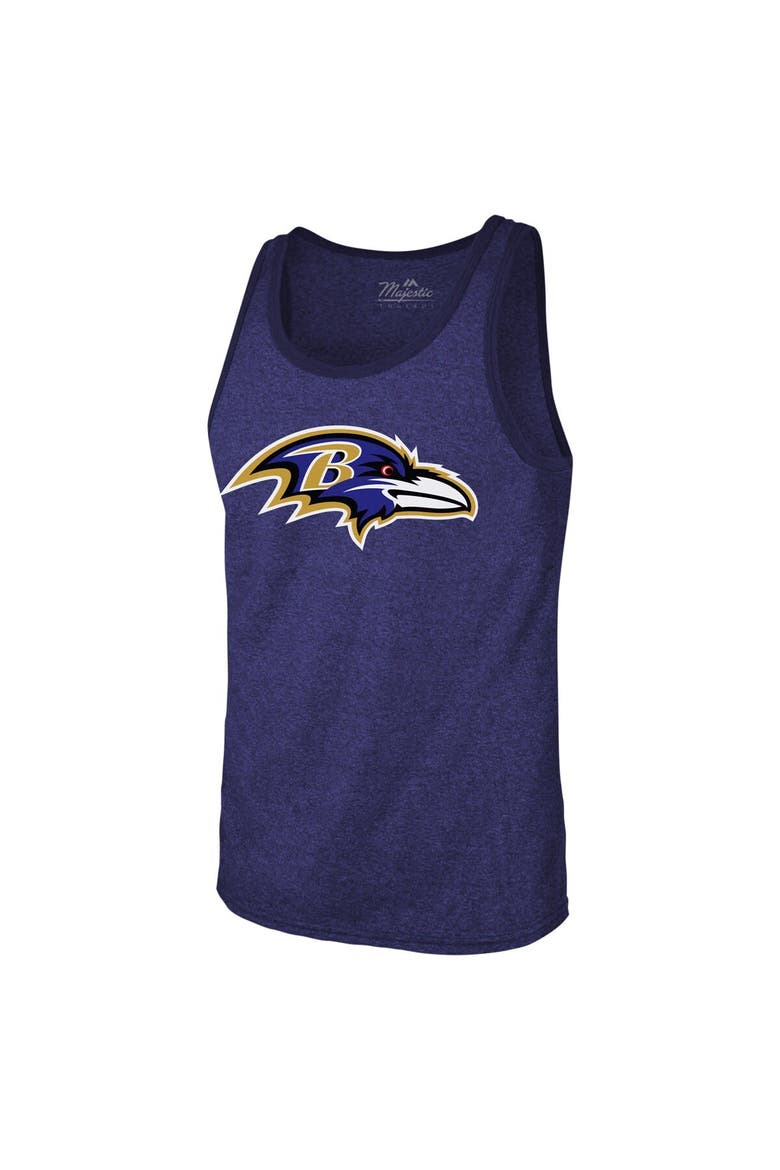 Men's Majestic Threads Lamar Jackson Purple Baltimore Ravens Tri-Blend Player Name & Number Tank Top, Alternate, color, Purple