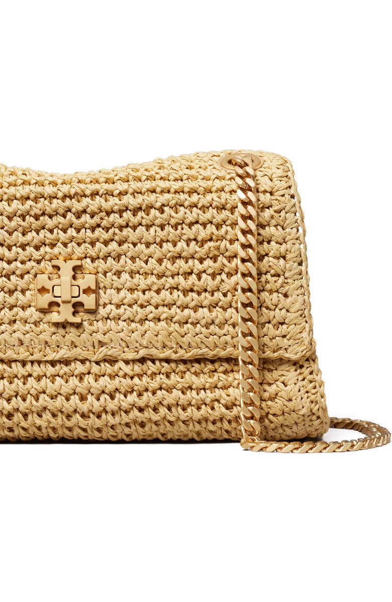 Tory Burch Mini Kira Turnlock Straw Convertible Shoulder Bag, Alternate, color, Natural