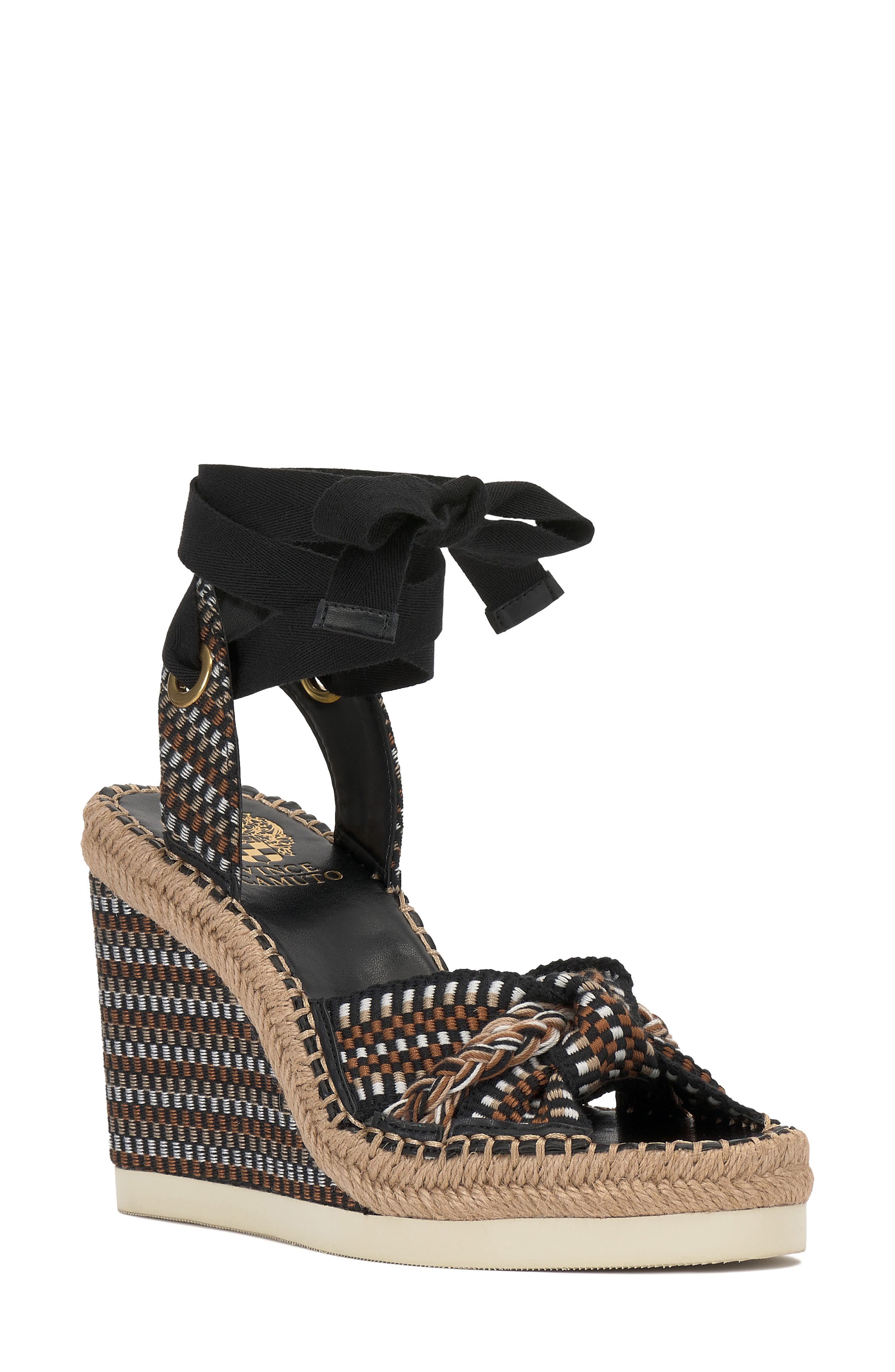 Vince Camuto Bealie Platform Wedge Sandal, Main, color, Black Multi