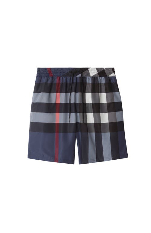 Burberry Mens Carbon Blue Guildes Graphic-print Regular-fit Shell Shorts