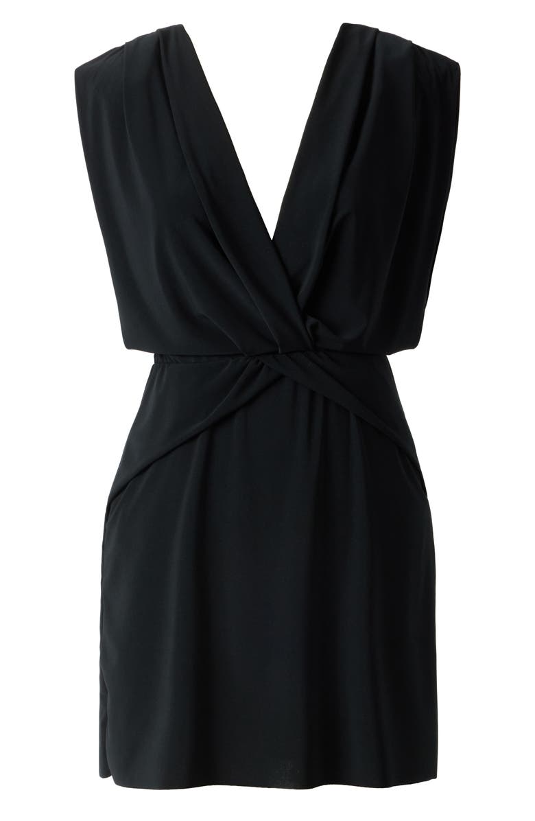 Magicsuit<sup>®</sup> Surplice Plunge Neck Jersey Matte Cover-Up Dress, Alternate, color, Black