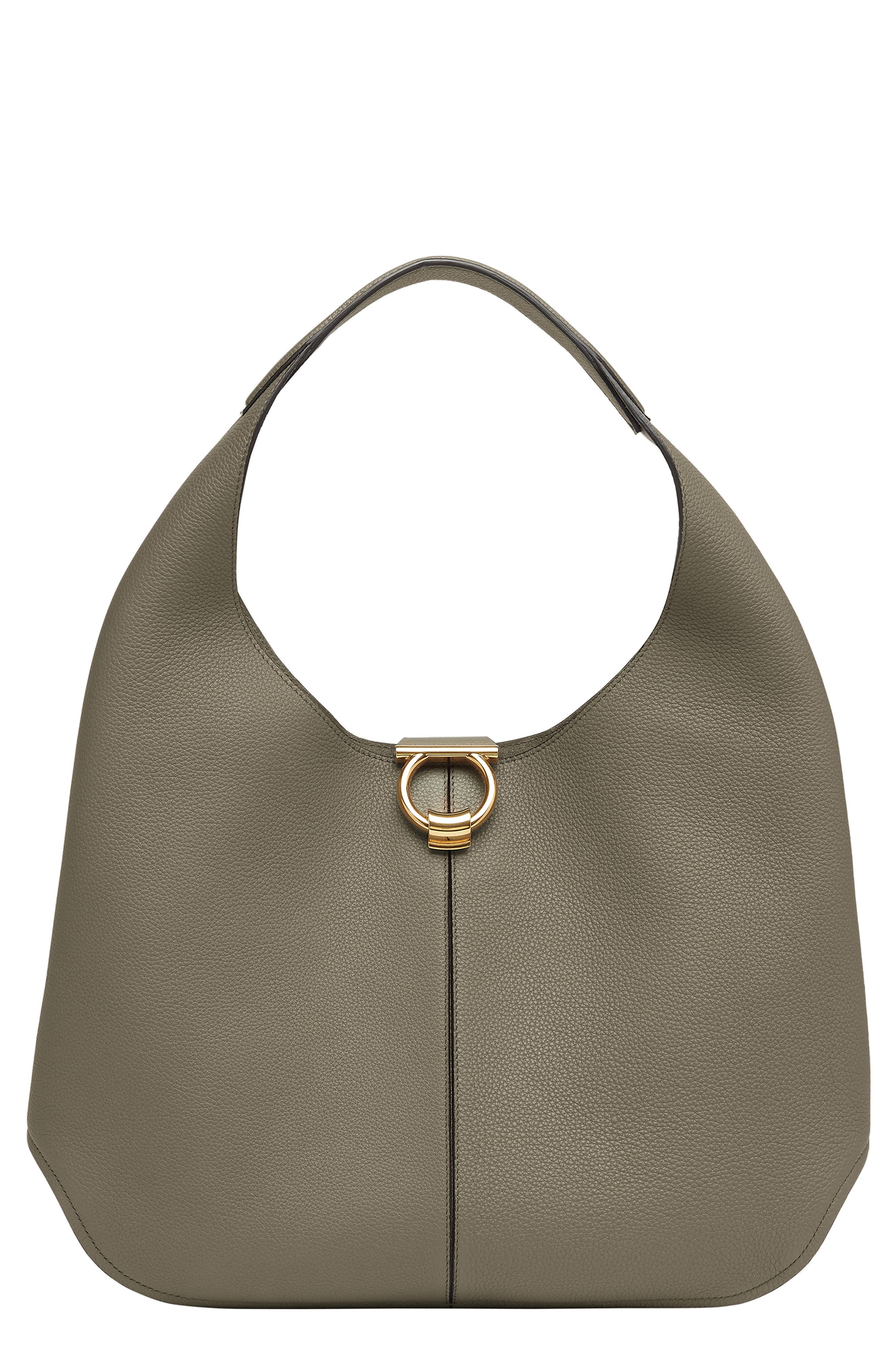 FERRAGAMO Salvatore Ferragamo Margot Leather Hobo Bag, Main, color, 