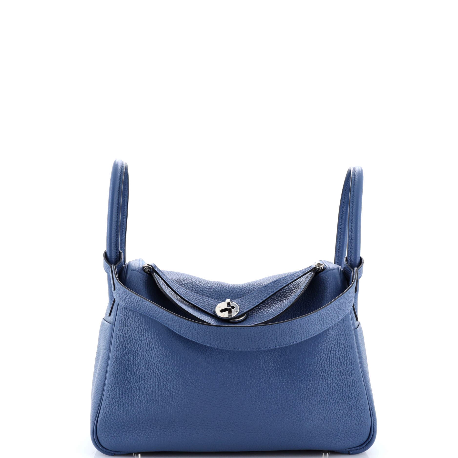 Pre-Owned Hermes Lindy Bag Verso Clemence 30, Main, color, Verso-Bleu Agate/Gris Mouette