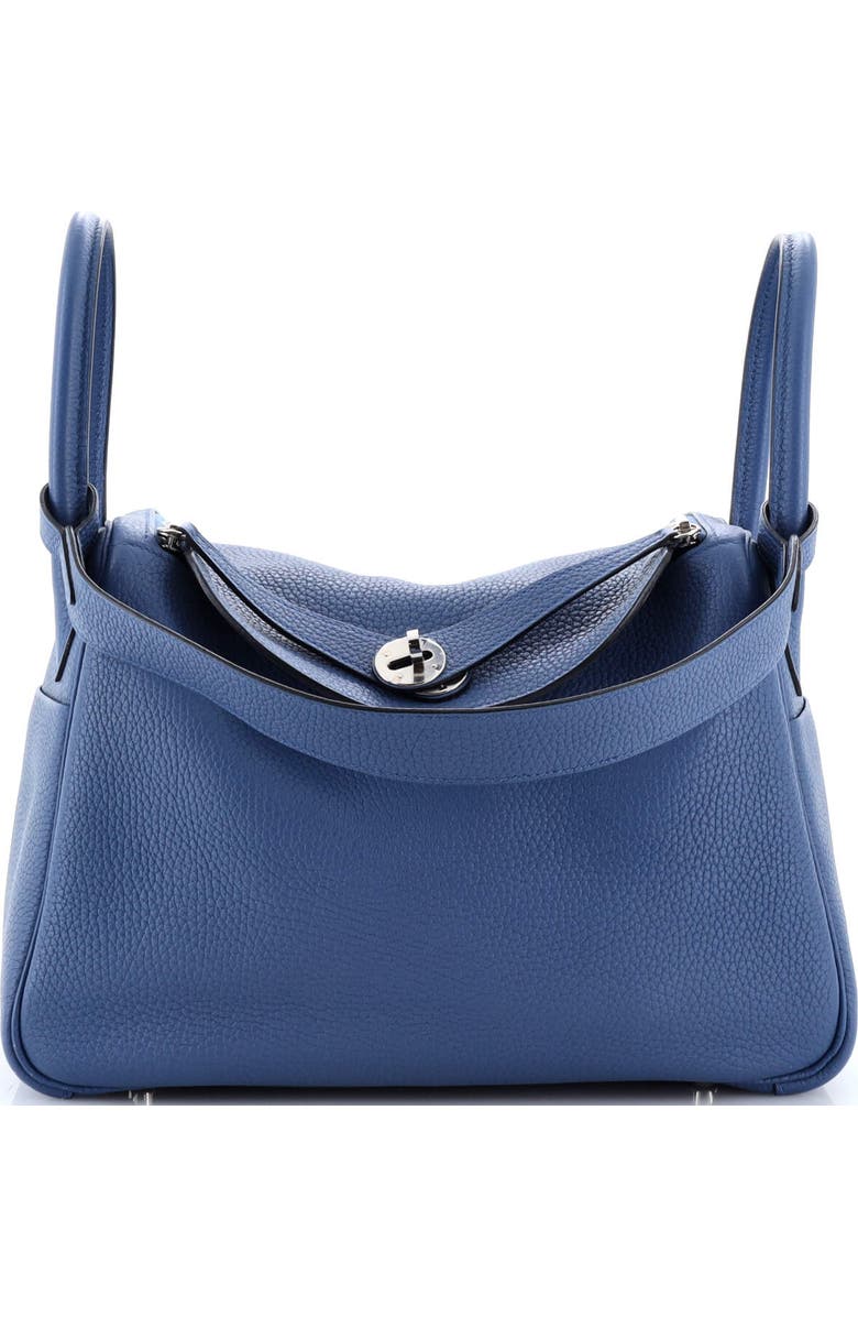 Pre-Owned Hermes Lindy Bag Verso Clemence 30, Main, color, Verso-Bleu Agate/Gris Mouette