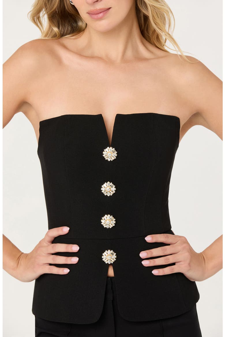 Annemarie Strapless Top, Alternate, color, BLACK