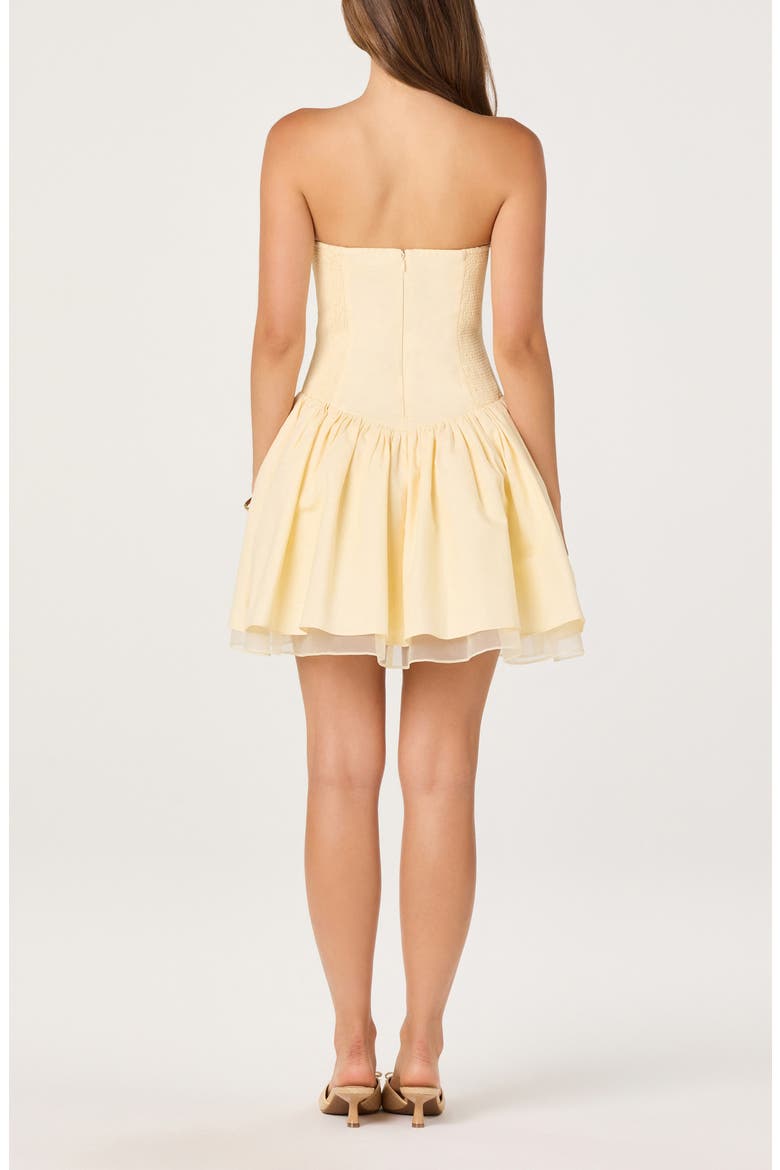 Bijou Strapless Drop Waist Tiered Minidress, Alternate, color, BUTTER YELLOW
