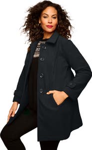 Roaman's Plus Size Button Up Fleece Jacket