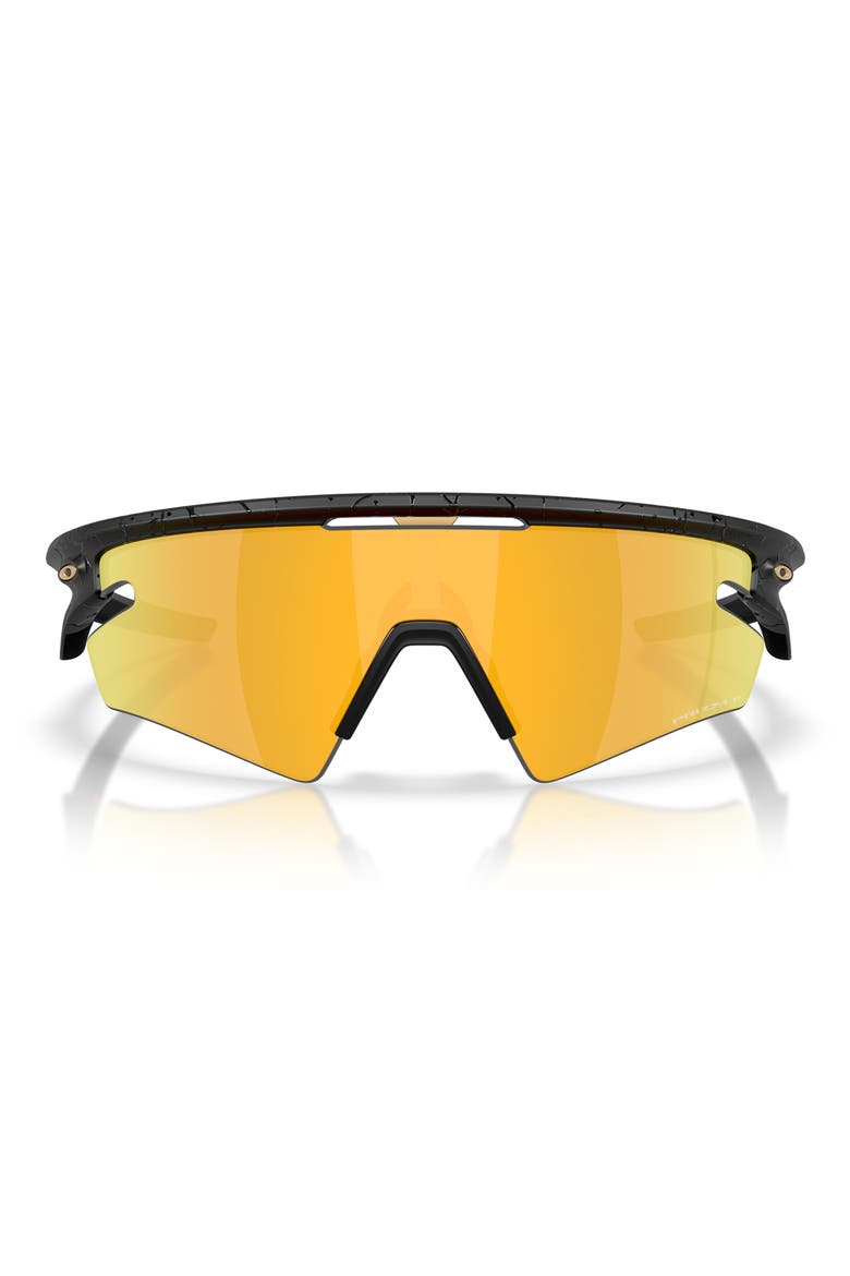 Gender Inclusive Sphaera 36mm Polarized Shield Sunglasses, Main, color, MATTE BLACK SPLATTER