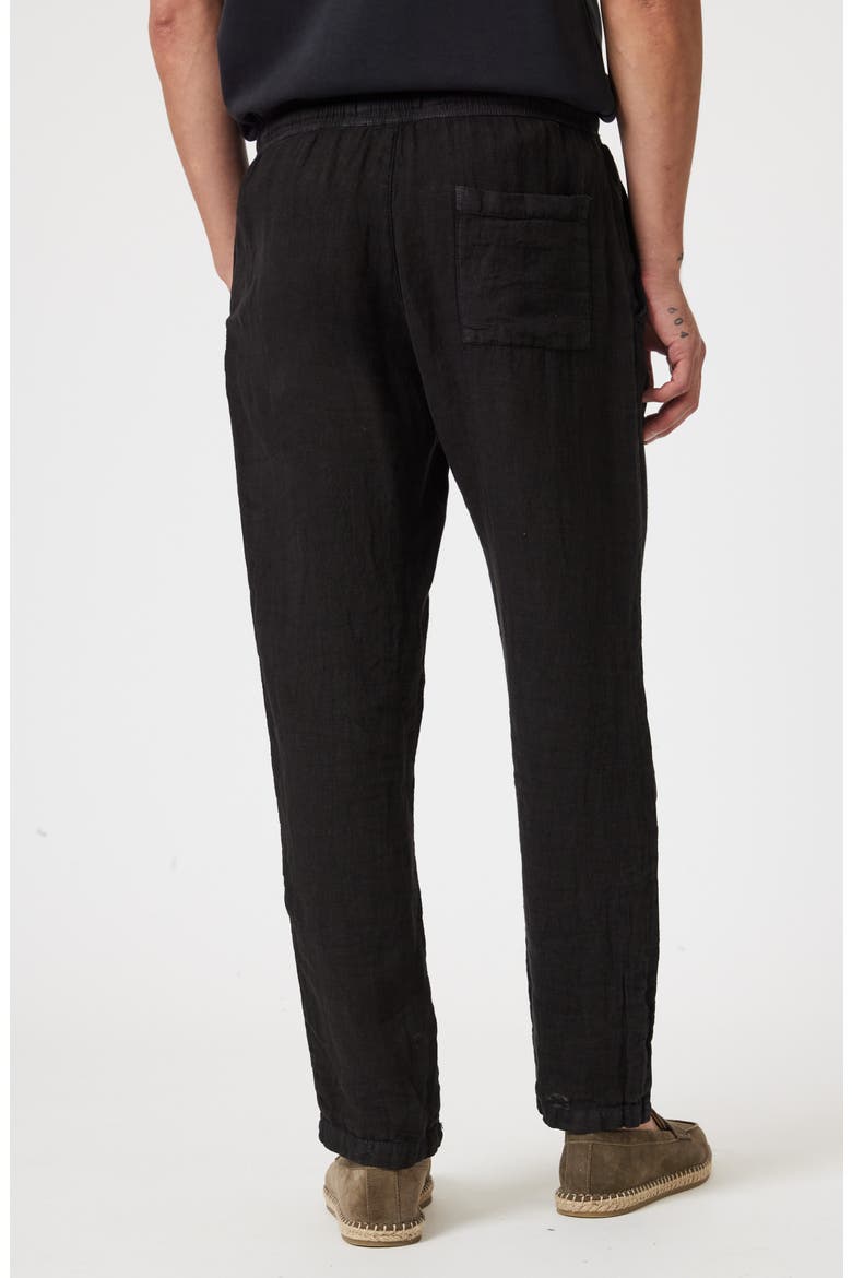 Tie Waist Linen Pants, Alternate, color, BLACK